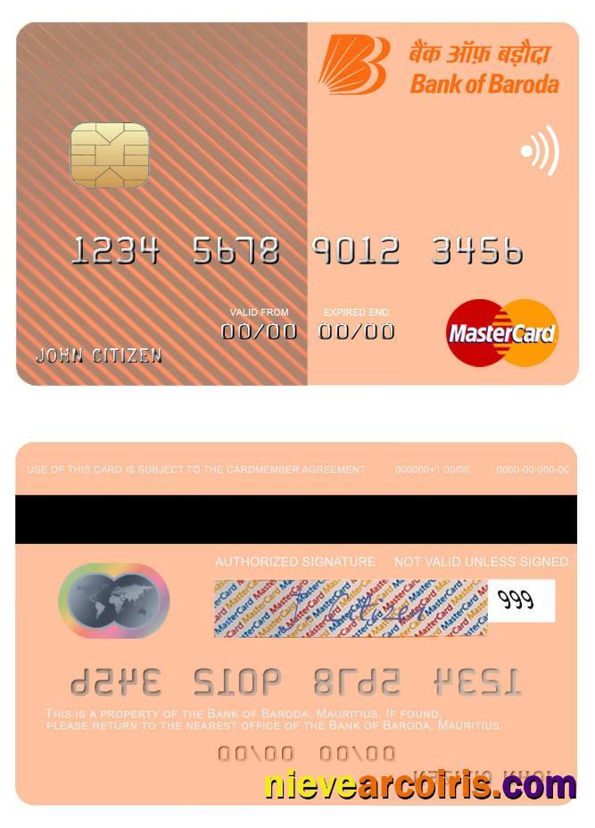 Mauritius Bank of Baroda mastercard